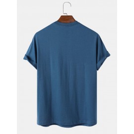 Mens Tokyo Letter Print Street 100% Cotton Short Sleeve T-Shirts