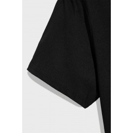 Black OLD MAN Letter Print Muscle Fit Short Sleeve Men's T Shirt