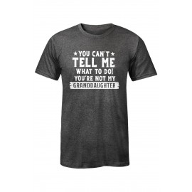 Gray GRANDDAUGHTER Letter Print Muscle Fit Men's T Shirt