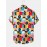 Mens Colorful Grid Geometric Pattern Short Sleeve Shirt With Pocket