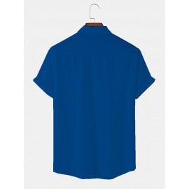 Mens Striped World Soccer Print Patchwork Short Sleeve Shirts